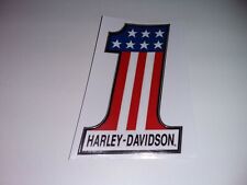 Harley Davidson Motorcycle #1 red,white,& blue logo vinyl decal stickers picture