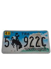 '02 Wyoming Truck License Plate Cowboy Horse Blue Sky 5🏇922C Mancave Pub Garage picture