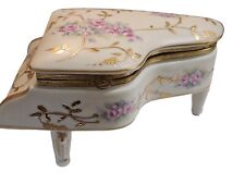 Music box MIM Lador Switzerland piano WindUp porcelain Music Box Hand Painted  picture