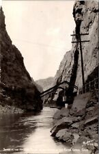 RPPC Bottom of Royal Gorge Near Canon City, Colorado Real Photo Sanborn Postcard picture