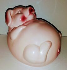 Large Piggy Bank Smiling Pig On Its Back picture