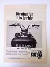 1966 Suzuki Motorcycle Print Ad Our 8 Horse Open Sleigh Solo picture