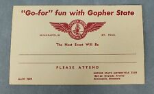 Vintage GO-FAR Fun With GOPHER STATE MOTORCYCLE CLUB Advertising POSTCARD  picture