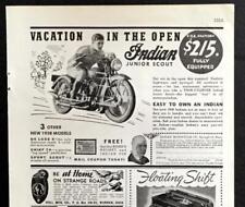 1938 Indian Junior Scout *Vacation in the Open* vintage Motorcycle Ad picture