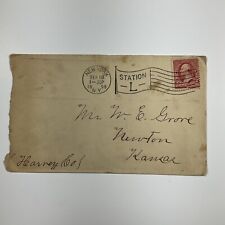 1899 Newton, Kansas Antique Envelope Washington Stamp New York picture