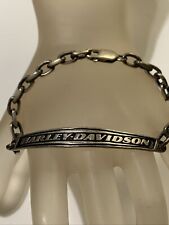 VTG Sterling Silver Harley Davidson Spell Out Table Unisex Bracelet picture