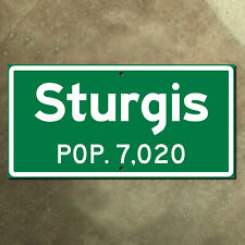 Sturgis South Dakota city limits motorcycle biker highway road sign marker 24x12 picture