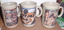 SET OF 3 WATKINS YEAR ALMANAC COFFEE MUGS 1916, 1936, 1955 MADE IN ENGLAND EUC picture