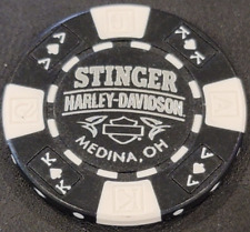 STINGER HD ~ OHIO (Black AKQJ) Harley Davidson Poker Chip picture