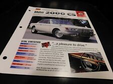 1965-1969 BMW 2000 CS Spec Sheet Brochure Photo Poster 66 67 68 picture