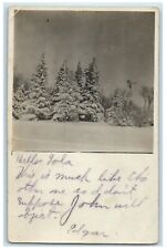 1909 Pinetree Winter Scene Waseca Minnesota MN RPPC Photo Antique Postcard picture