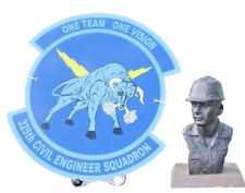 USAF 325th CIVIL ENGINEER SQUADRON METAL PLAQUE & BUST by TERRANCE  PATTERSON picture