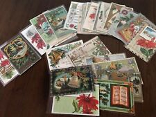 Lot of 25 Vintage 1900’s~ CHRISTMAS~Postcards Antique Xmas-in Sleeves-Free Ship picture
