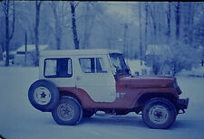 Vintage Photo Slide 1972 Jeep Parked In Snow Upstate New York picture