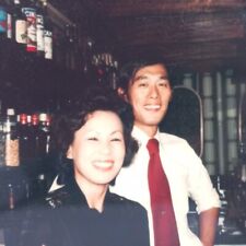 Vintage Polaroid Photo Cute Lady Man Bartenders Bar Alcohol Found Art Snapshot picture