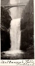 RPPC Multnomah Falls Waterfall & Bridge Near PORTLAND Oregon ANTIQUE Postcard picture