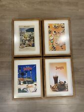 Vintage Denny’s Restaurant Framed Artwork Shadow Box Set Of 4 18”x24” picture