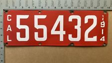 1914 California porcelain license plate 55 432 original FIRST YEAR 15622 picture