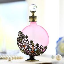 30ml Antique Victoria Curved Crystal Perfume Bottle FancyRetroFlatBodyRefillable picture
