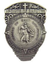 Pewter Saint Christopher Points of Safety 4-Way Visor Clip, 2 1/2 Inch picture