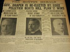 1909 NOVEMBER 3 THE BOSTON HERALD - GOV. DRAPER RE-ELECTED W. J. GAYNOR - BH 393 picture