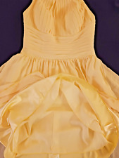 VINTAGE 1960s PLUS-SIZE 40 42 COCKTAIL DRESS EVENING GOWN YELLOW CHIFFON SATIN picture