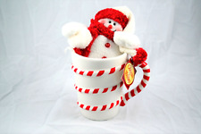 Rite-Aid Candy Cane Mug Cup Coffee Tea Hot Cocoa w/Snowman 22oz #936748-MMIV picture