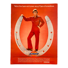 1979 Vintage Original Print Ad ~ Men's Clothes Dickies Horseshoe Orange Coverall picture