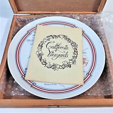 California Vineyards Vintage Napa Valley Plate with Wood Box - Nancy Wayland  picture