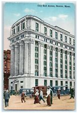 c1910 City Hall Annex Building Classic Cars Boston Massachusetts MA Postcard picture