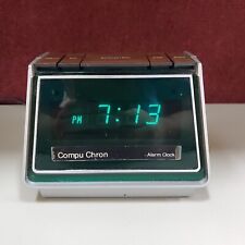 Rare Vintage Compu Chron Digital LED Space Age Green Display Alarm Clock Watch picture