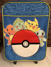 Genuine 2016 Pokemon Rolling Suitcase Carry On Pikachu The Starters RARE picture
