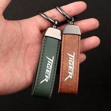 Leather  Motorcycle Keychain For TRIUMPH TIGER TRIDENT Key Pendant Rings Gift picture