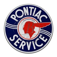 Pontiac Automobile Service Reproduction Circle Aluminum Sign picture