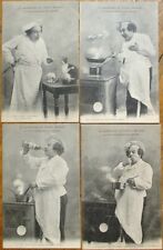 French Chef & Cat 1908 SET OF FOUR French Fantasy Postcards: Charles Monselet picture