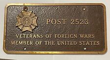 VETERANS OF FOREIGN WARS Building Plaque POST 2523 picture