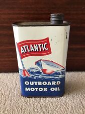Vintage ATLANTIC Outboard Motor Oil SAE 20W-40 FULL 1-Quart Can picture