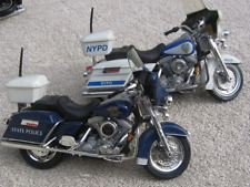 2 Vintage Maisto Diecast Toy State Patrol & NYPD Harley Davidson Motorcycles~n picture