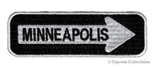 MINNEAPOLIS ONE-WAY SIGN EMBROIDERED IRON-ON PATCH applique MINNESOTA ROAD picture