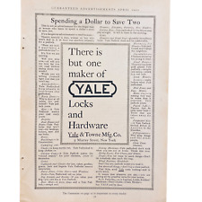 1912 Vintage Original Print Ad, Yale Locks & Hardware, Good Housekeeping picture