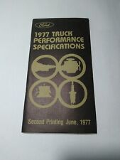 Vintage 1977 Ford Truck Performance Specifications Booklet picture