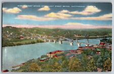 Chattanooga, Tennessee - Aerial View - Market Street Bridge - Vintage Postcard picture