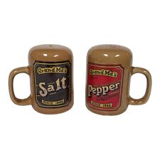 Vtg 70s Grandma's Brand Easy Pourin Salt & Pepper Shakers Retro MCM Kitchenware picture