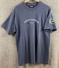 Harley Davidson Worlds Finest Bedford Texas Authorized Dealer Blue T-Shirt L picture