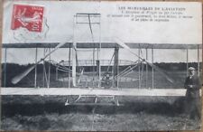 French Aviation 1908 Postcard, Aeroplane Wilbur Wright, Biplane Airplane Flyer picture