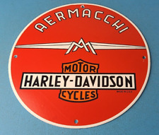 VINTAGE HARLEY DAVIDSON MOTORCYCLE PORCELAIN AERMACCHI SERVICE BIKE SALES SIGN picture