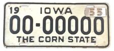 Iowa 1955 Old License Plate Sample Tag Vintage Man Cave Wall Decor Collector picture