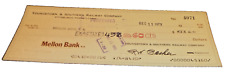 DECEMBER 1973 YOUNGSTOWN & SOUTHERN RAILWAY COMPANY CHECK picture