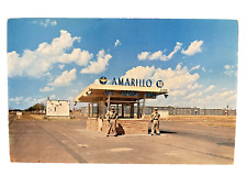 Amarillo Texas Entrance to Amarillo Air Force Base Postcard two uniformed guards picture