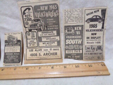 Vintage Ad Lot Volkswagen VW Bus  6 small ad clippings 1964 1965 newspaper BUG picture